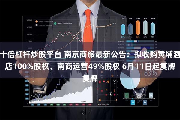 十倍杠杆炒股平台 南京商旅最新公告：拟收购黄埔酒店100%股权、南商运营49%股权 6月11日起复牌