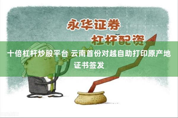 十倍杠杆炒股平台 云南首份对越自助打印原产地证书签发