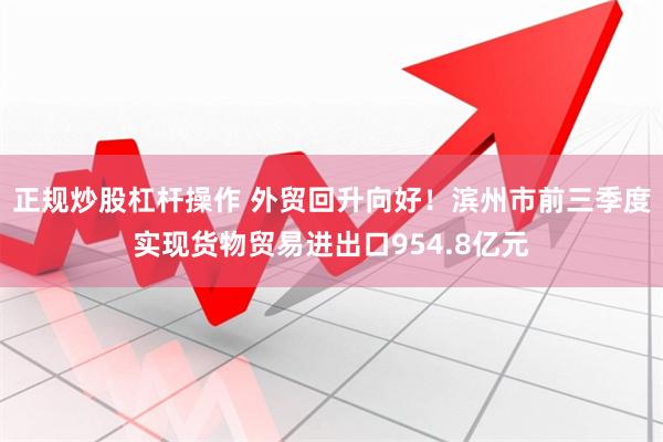 正规炒股杠杆操作 外贸回升向好！滨州市前三季度实现货物贸易进出口954.8亿元