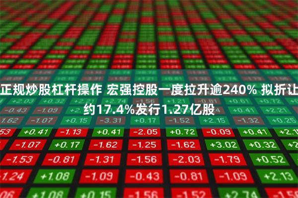 正规炒股杠杆操作 宏强控股一度拉升逾240% 拟折让约17.4%发行1.27亿股